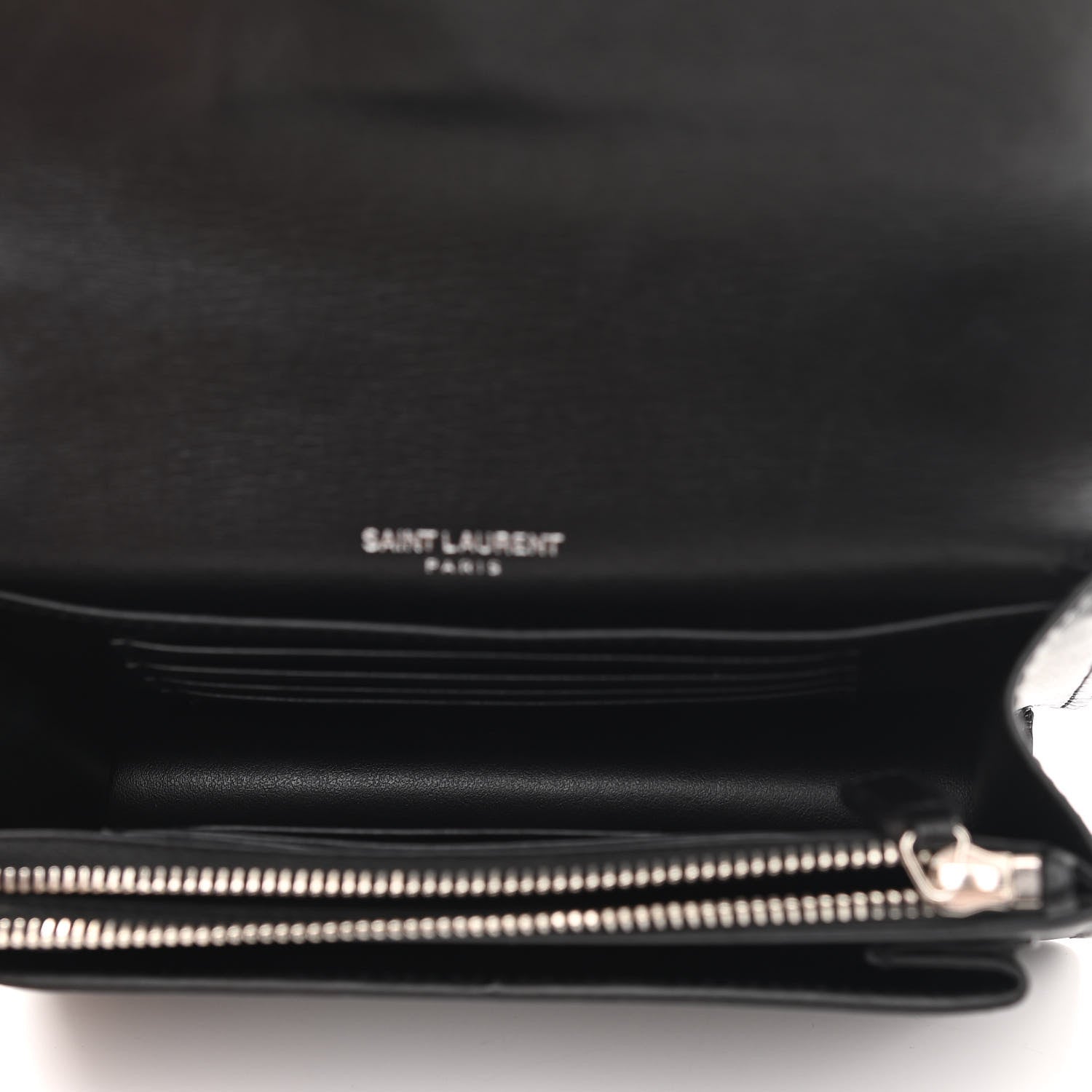 Saint Laurent Calfskin Monogram Sunset Chain Wallet Black 5 of 11