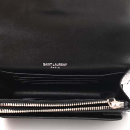 Saint Laurent Calfskin Monogram Sunset Chain Wallet Black 5 of 11