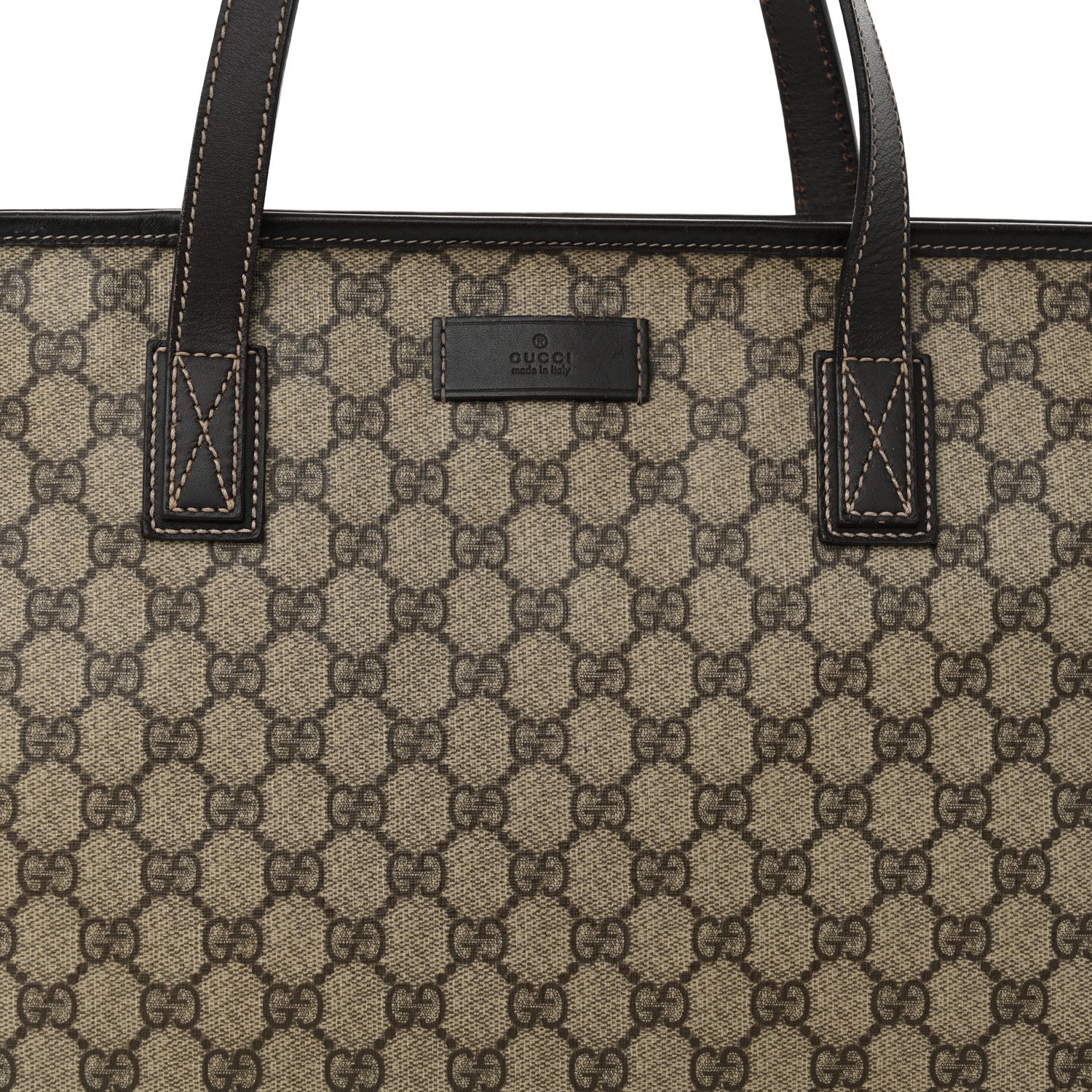 Gucci GG Supreme Monogram Medium Zippered Shopping Tote Dark Brown 8 of 13