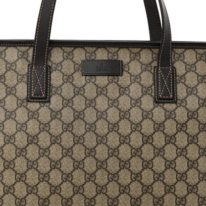 Gucci GG Supreme Monogram Medium Zippered Shopping Tote Dark Brown 8 of 13