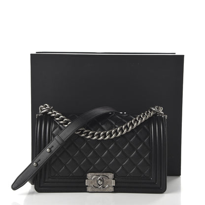 Chanel Lambskin Quilted Medium Boy Flap Black 10 of 10
