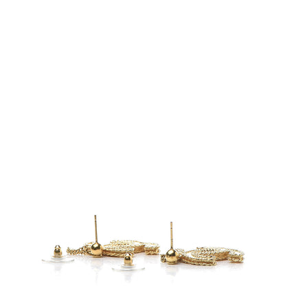 Chanel CC Drop Earrings Matte Gold 3 of 5