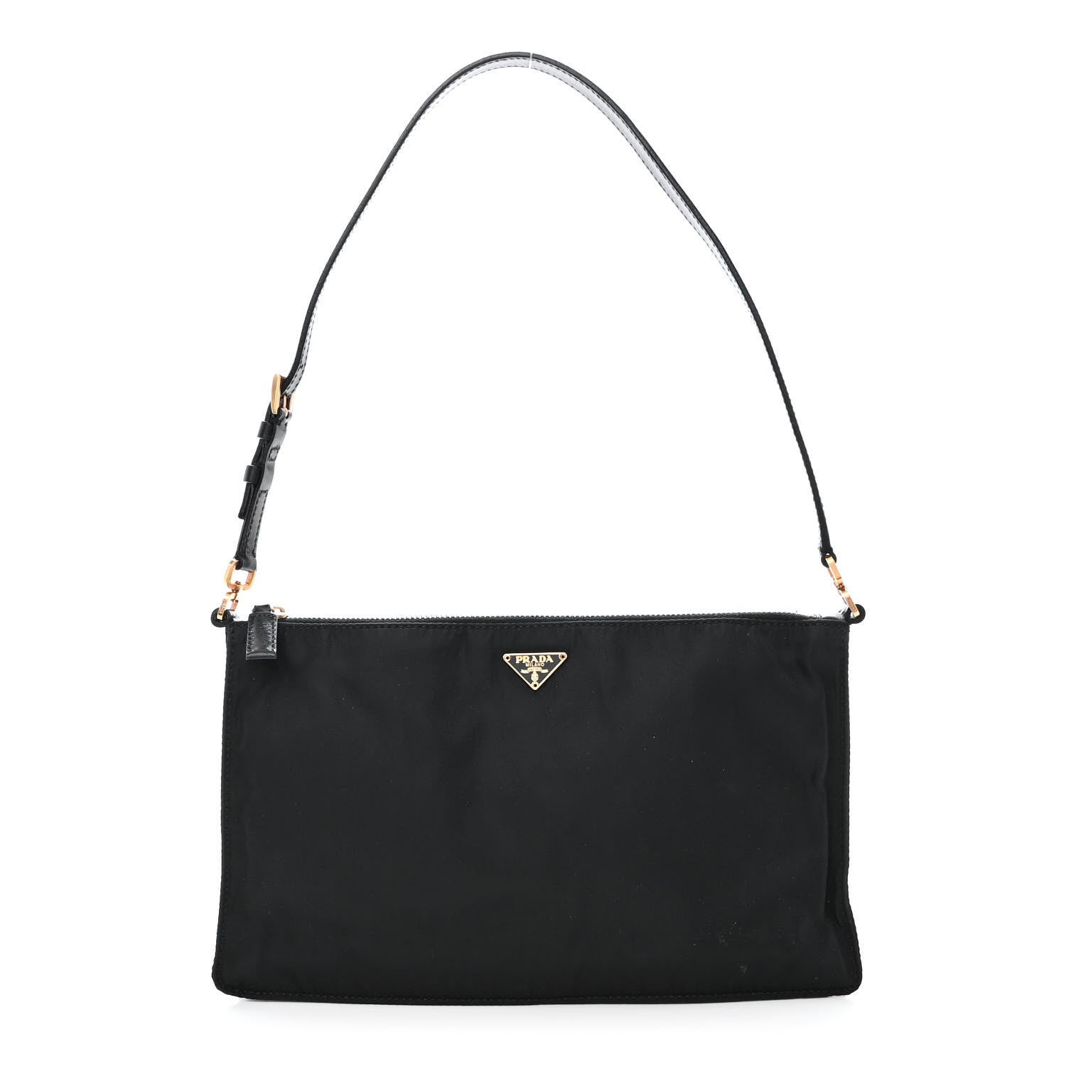 Prada Tessuto Nylon Saffiano Pochette Black 1 of 12