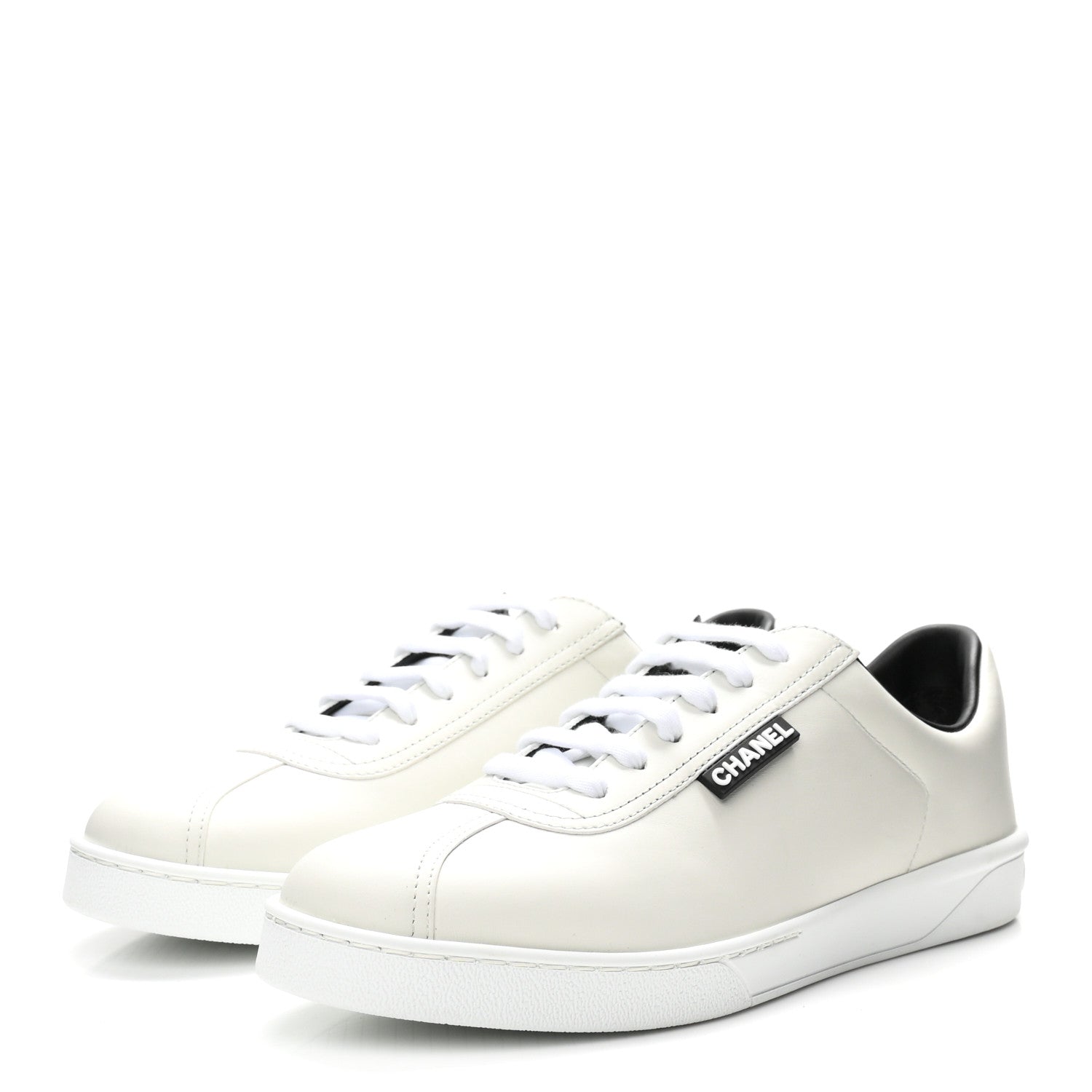 Chanel Calfskin CC Womens Sneakers 39.5 White 4 of 9