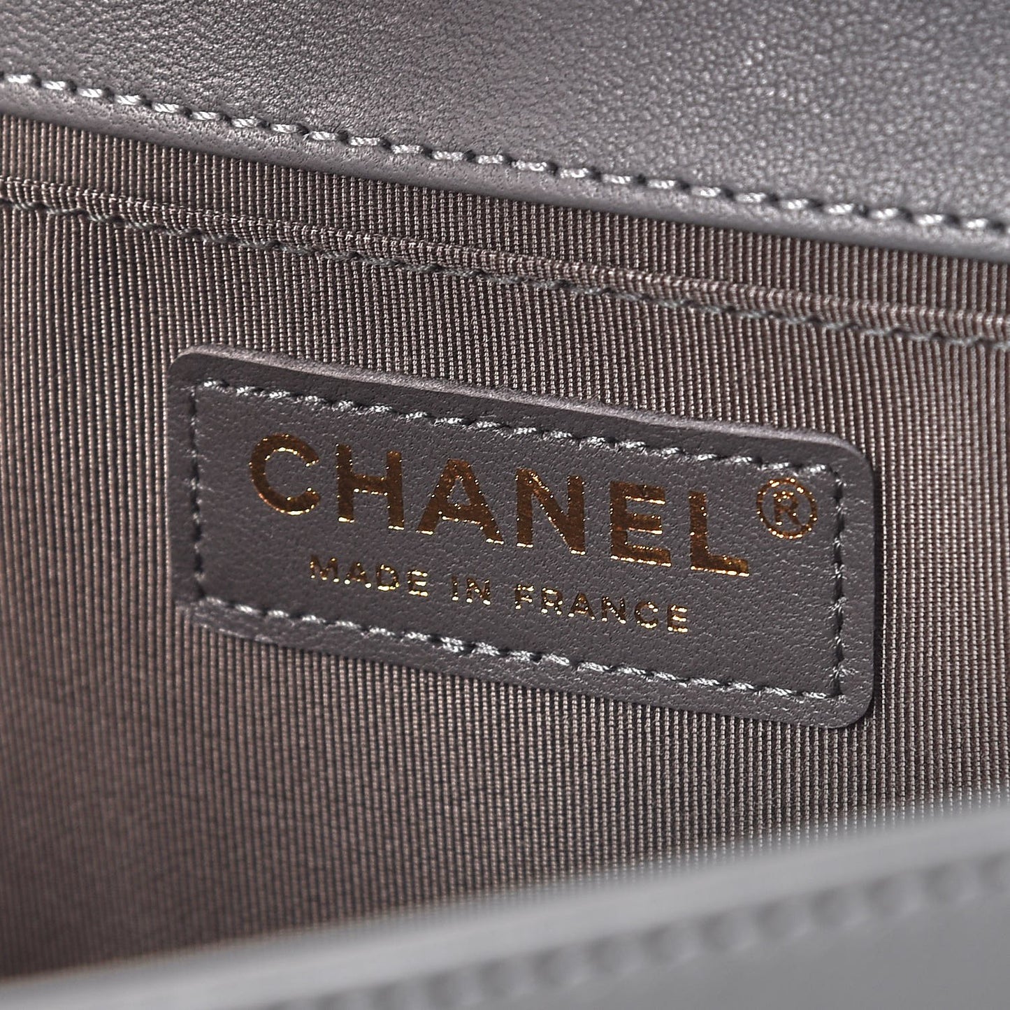Lambskin Quilted Medium Boy Flap Grey