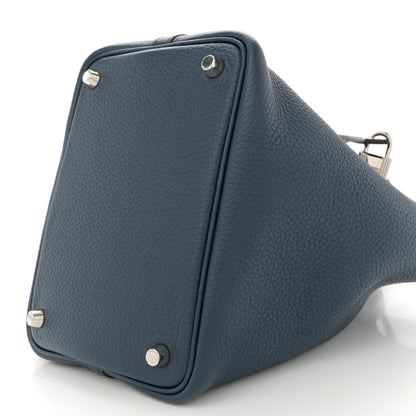 Hermes Taurillon Clemence Picotin Lock 18 PM Bleu de Prusse 10 of 10