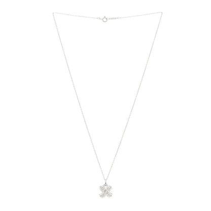 Tiffany 18K White Gold Diamond Signature X Pendant Necklace 3 of 5