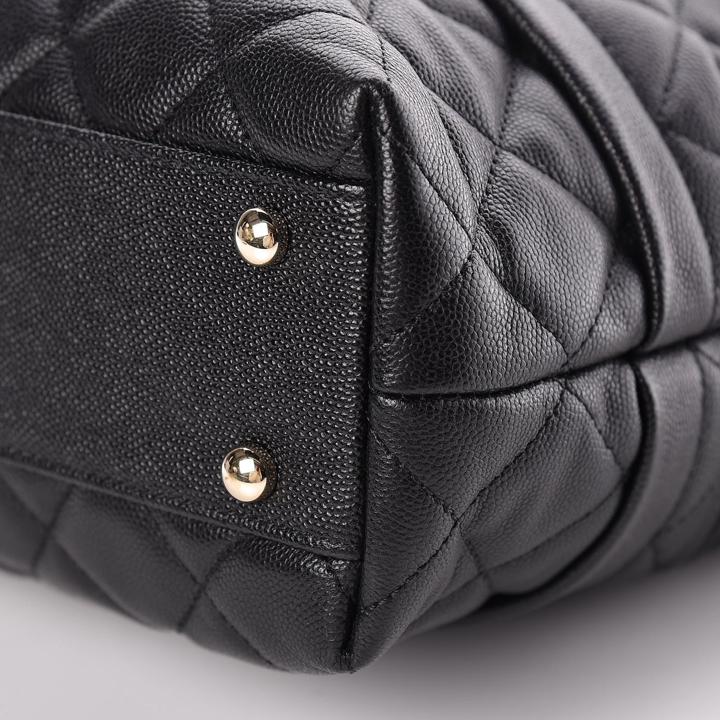 Caviar Quilted Rolled Up Tote Black