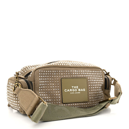 Marc Jacobs Cotton Canvas Crystal Embellished The Cargo Bag Slate Green 3 of 10