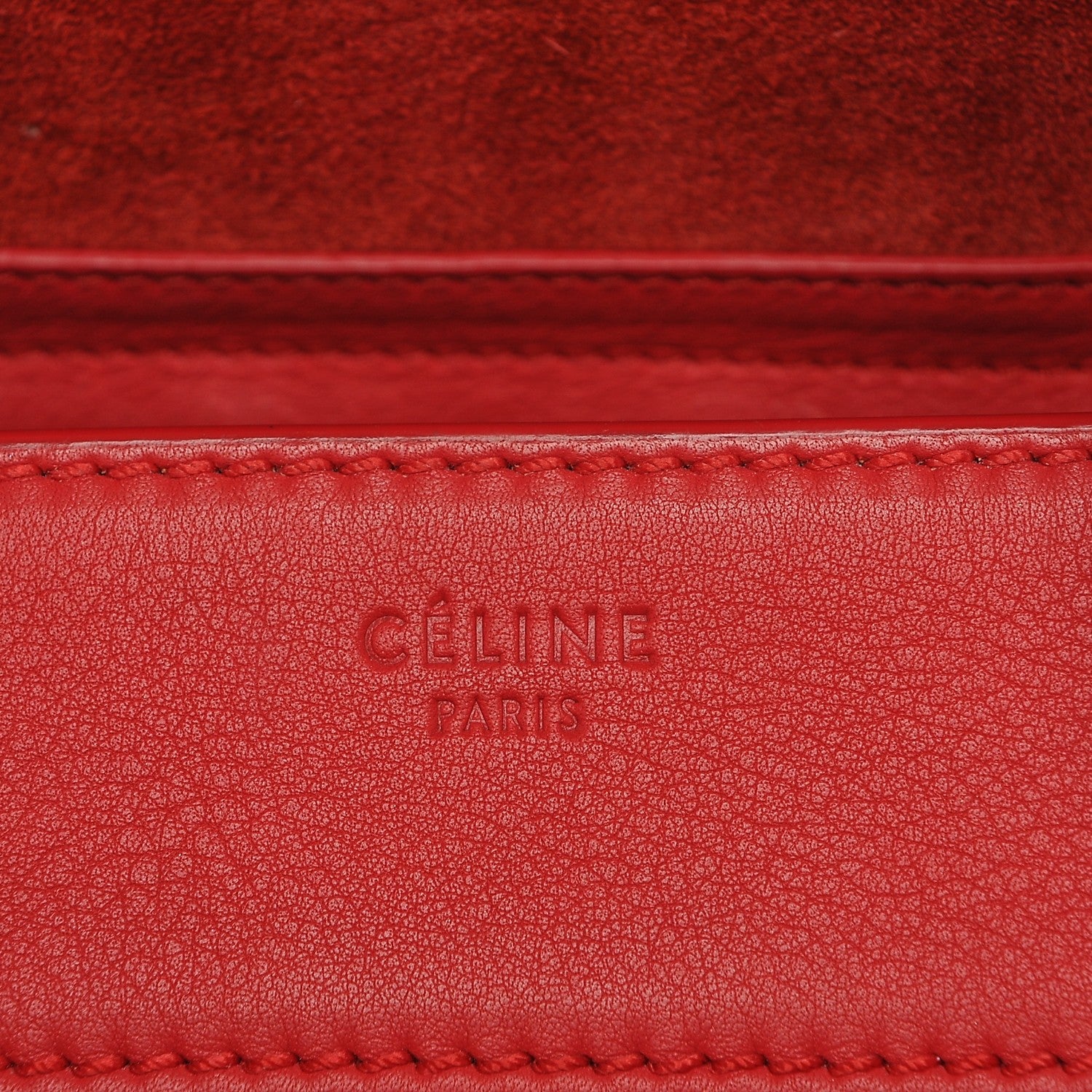 Celine Supple Calfskin Medium Phantom Luggage Vermillion 6 of 8