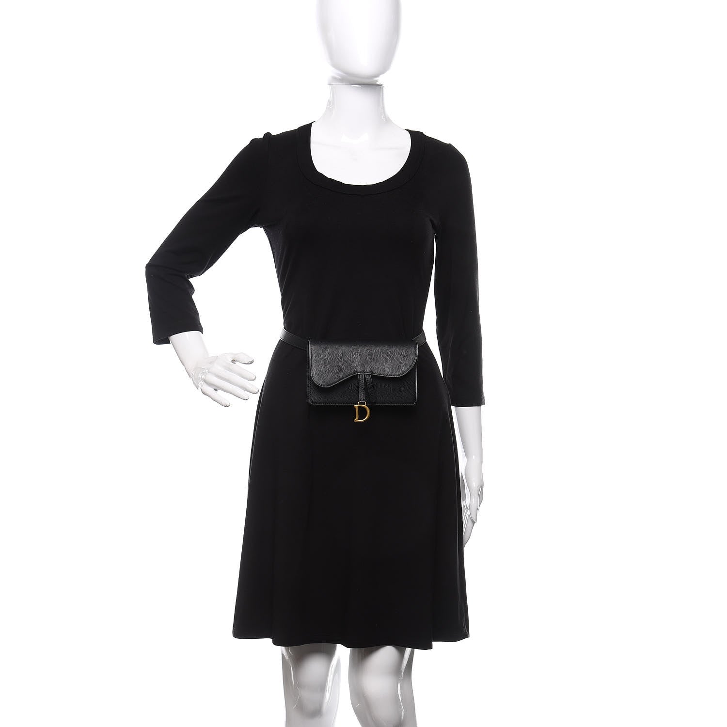 Christian Dior Grained Calfskin Saddle Belt Bag Black 2 of 12