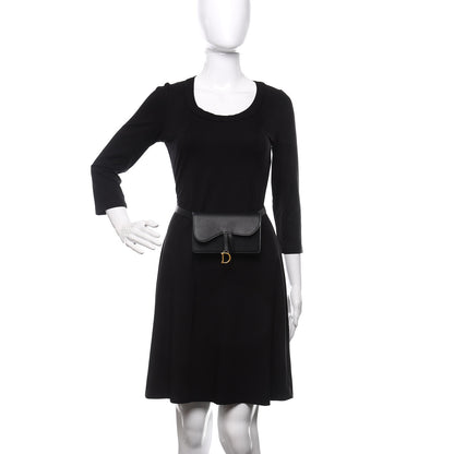 Christian Dior Grained Calfskin Saddle Belt Bag Black 2 of 12