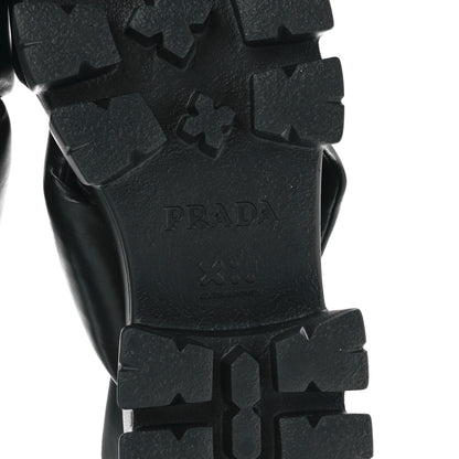 Prada Nappa Soft Metal Triangle Logo Padded Monolith 55mm Slingback Sandals 40 Black 6 of 9