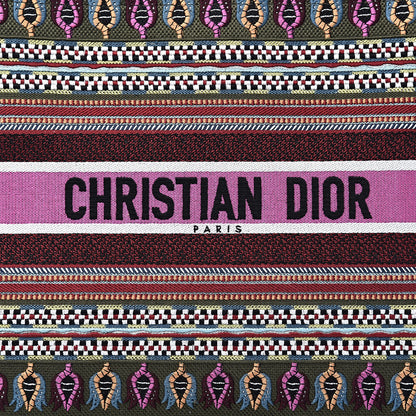 Christian Dior Canvas Embroidered Book Tote Olive Multicolor 11 of 11