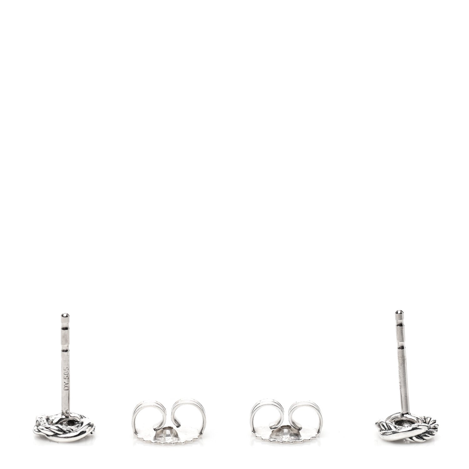 David Yurman Sterling Silver Diamond 7mm Infinity Stud Earrings 3 of 5