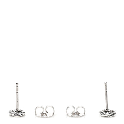 David Yurman Sterling Silver Diamond 7mm Infinity Stud Earrings 3 of 5