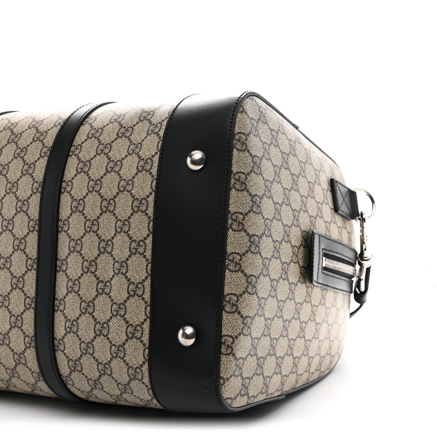 Gucci GG Supreme Monogram Selleria Calfskin Medium Duffle Beige Ebony Black 9 of 9