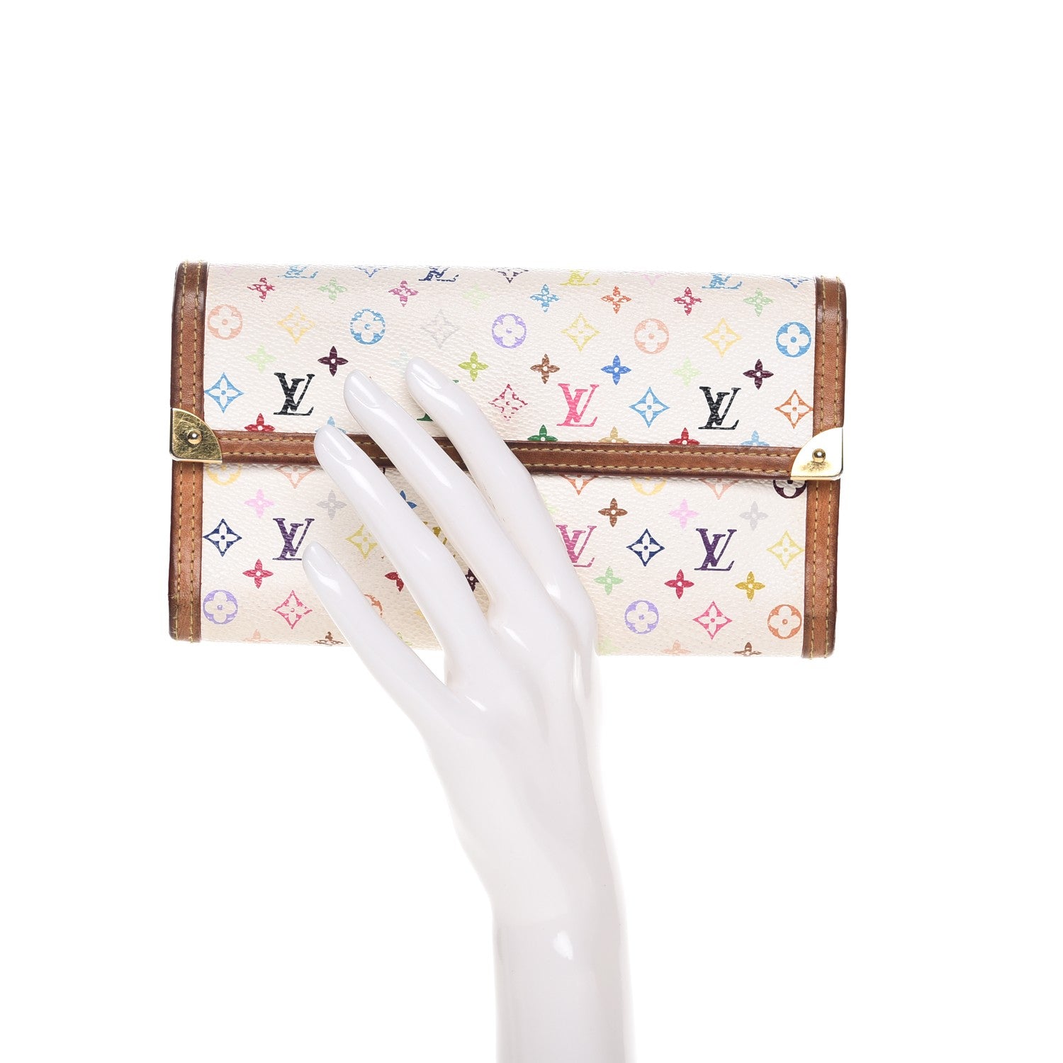 Louis Vuitton Monogram Multicolor Porte Tresor International Wallet White 2 of 19
