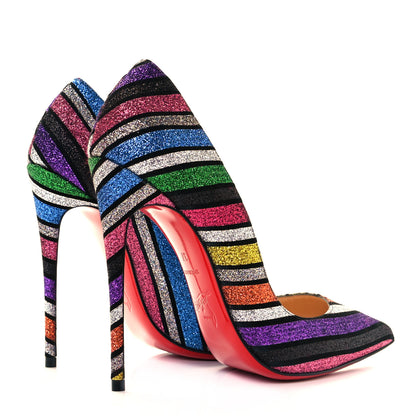 Christian Louboutin Suede Stripyglitter So Kate 120 Pumps 37 Multi 4 of 7