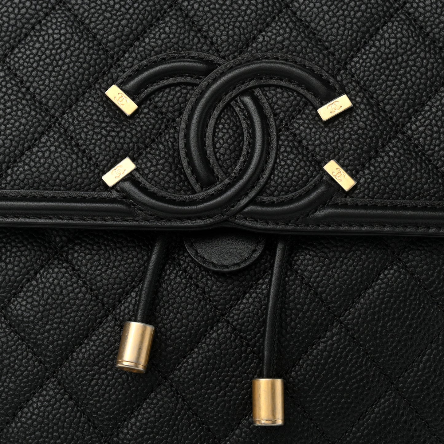 Caviar Quilted Filigree Backpack Black