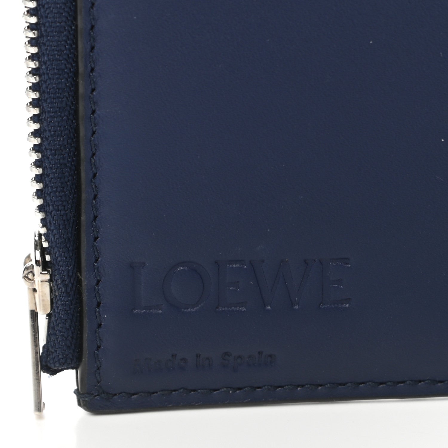 Loewe Calfskin Embossed Small Wallet Navy 6 of 8