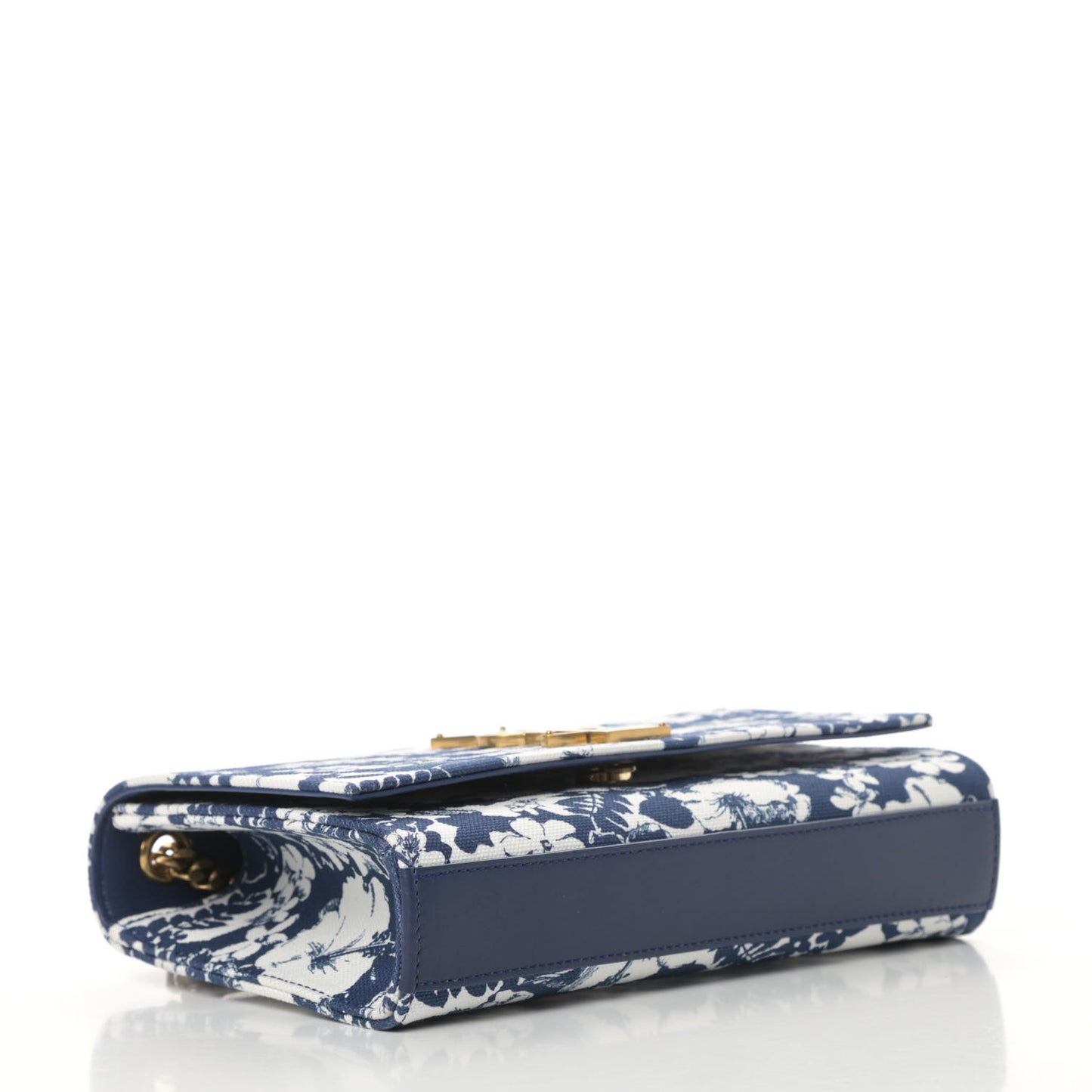 Canvas Small Monogram Hibiscus Print Kate Satchel Blue