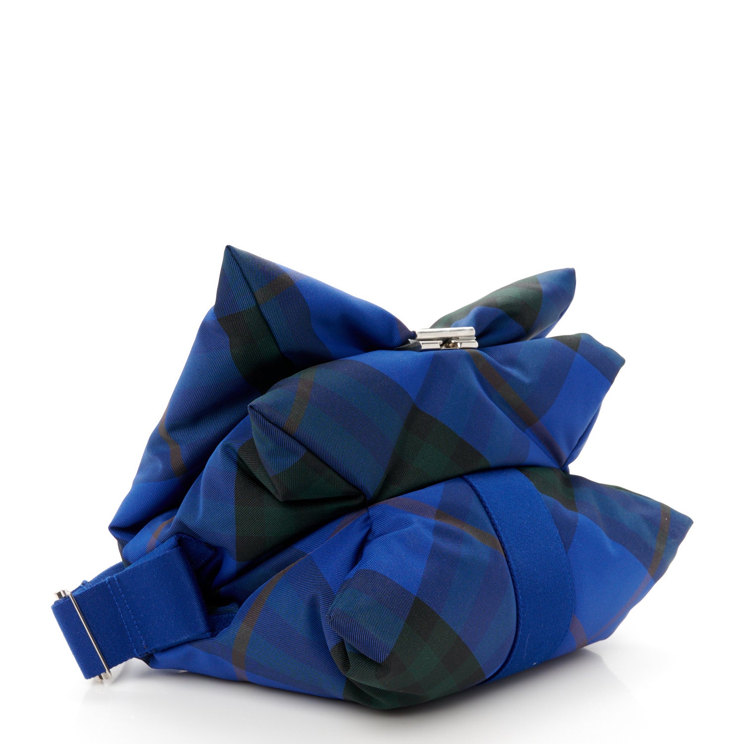 Burberry Nylon Pillow Check Knight Crossbody Blue 1629964