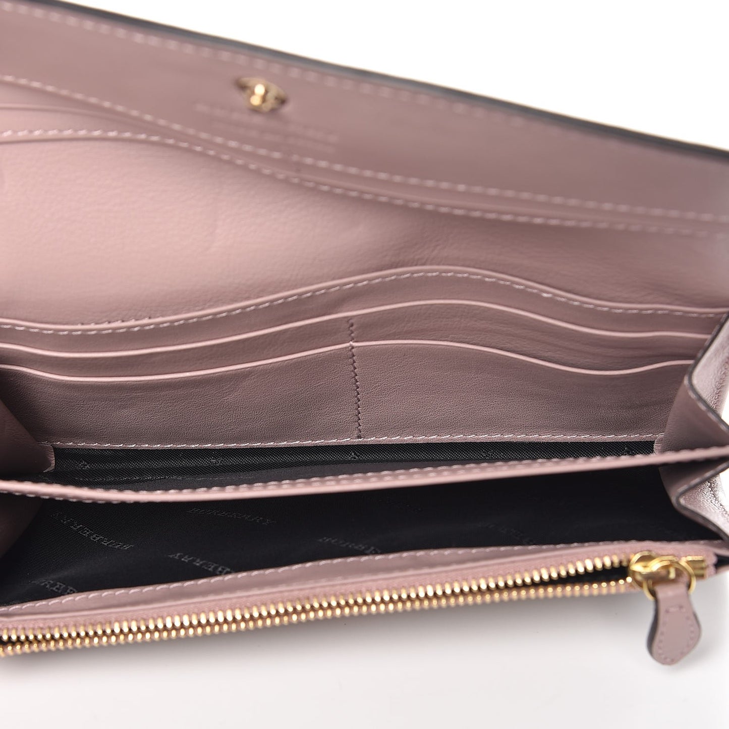 Calfskin House Check Porter Continental Wallet Pale Orchid