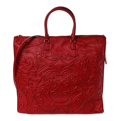 Valentino Garavani Nappa Intricate Soutache Tote Red 1 of 9