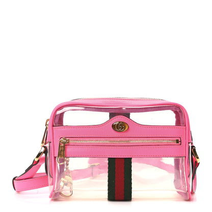 Gucci Vinyl Web Mini Ophidia Transparent Shoulder Bag Fluorescent Fuchsia 1 of 9