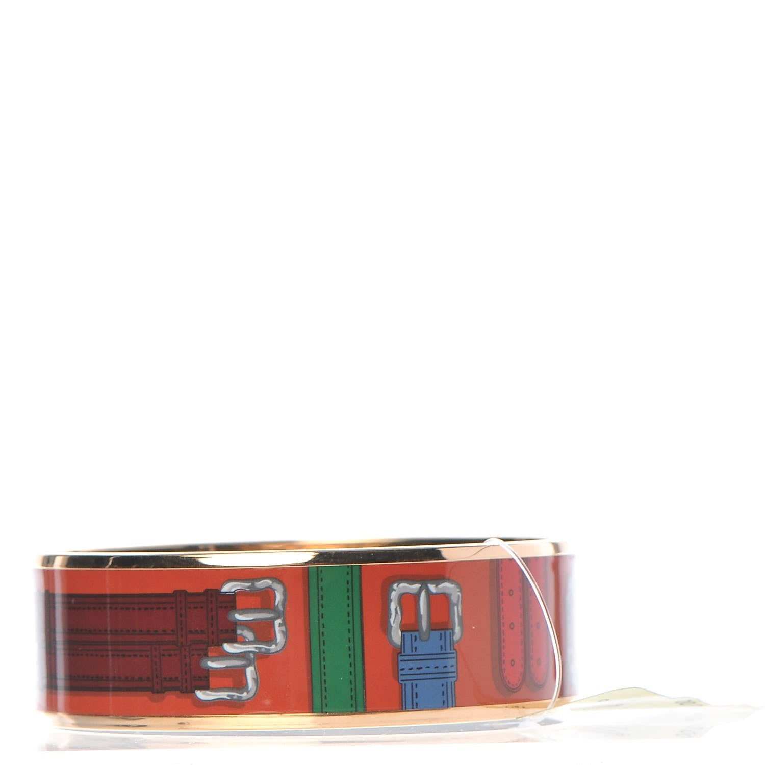 Hermes Enamel Printed Harnais Des Presidents Wide Bracelet 65 Folk 3 of 5