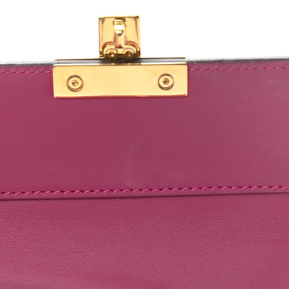 Gucci GG Supreme Monogram Calfskin Padlock Wallet Beige Hibiscus Red New Rosette 12 of 15