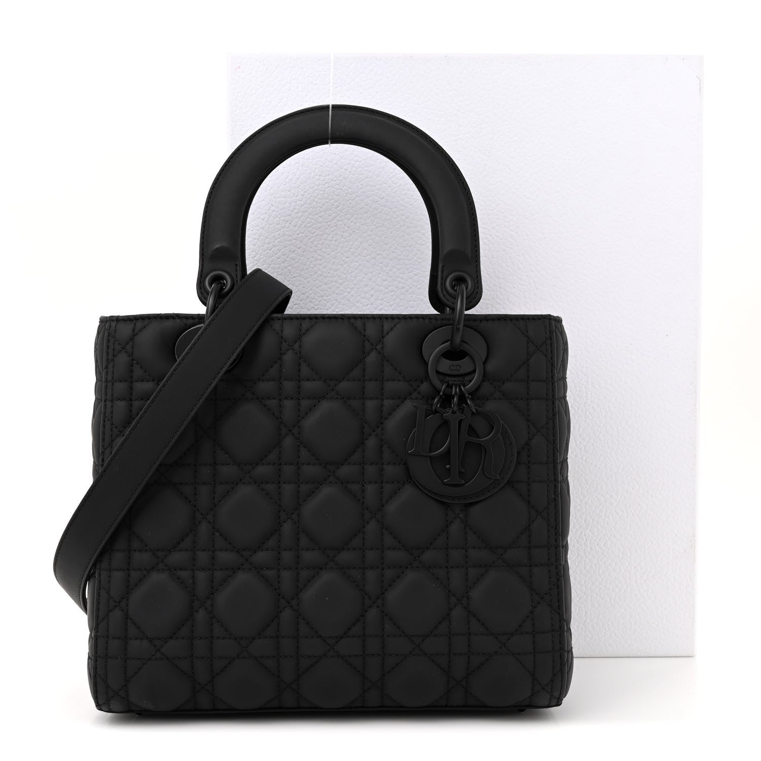 Christian Dior Ultra Matte Calfskin Cannage Medium Lady Dior Black 11 of 11