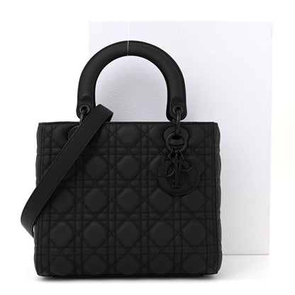 Christian Dior Ultra Matte Calfskin Cannage Medium Lady Dior Black 11 of 11