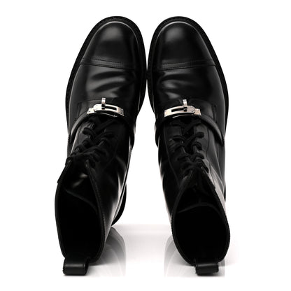 Hermes Glossed Calfskin Funk Ankle Boots 38.5 Black 2 of 9