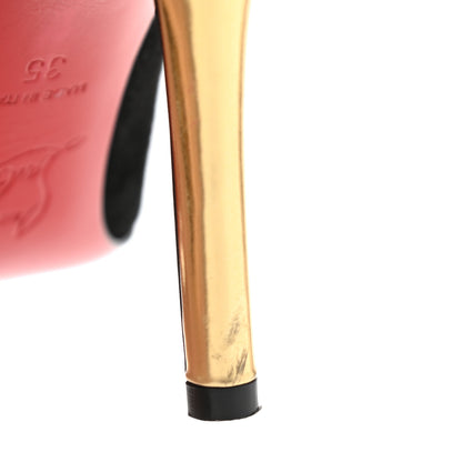 Christian Louboutin Suede Studded Zappa 100 Pumps 35 Black Gold 11 of 12