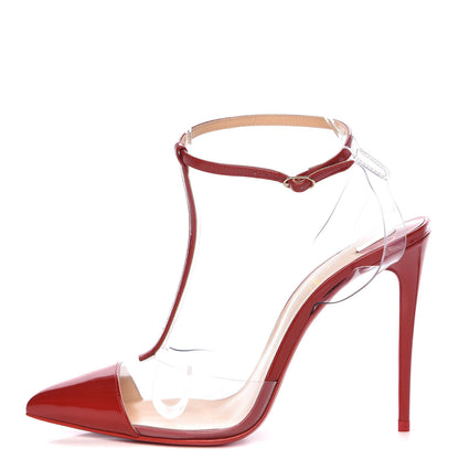 Christian Louboutin Patent PVC Nosy 100 Pumps 38 Flamenco Transparent 1 of 7