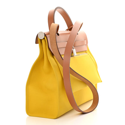 Hermes Vache Hunter Toile Herbag Zip 31 PM Lime Naturel 4 of 13