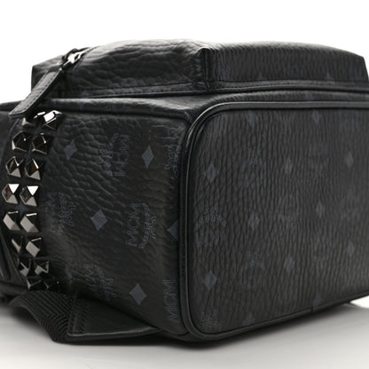 MCM Visetos Small Side Stud Stark Backpack Black 7 of 9