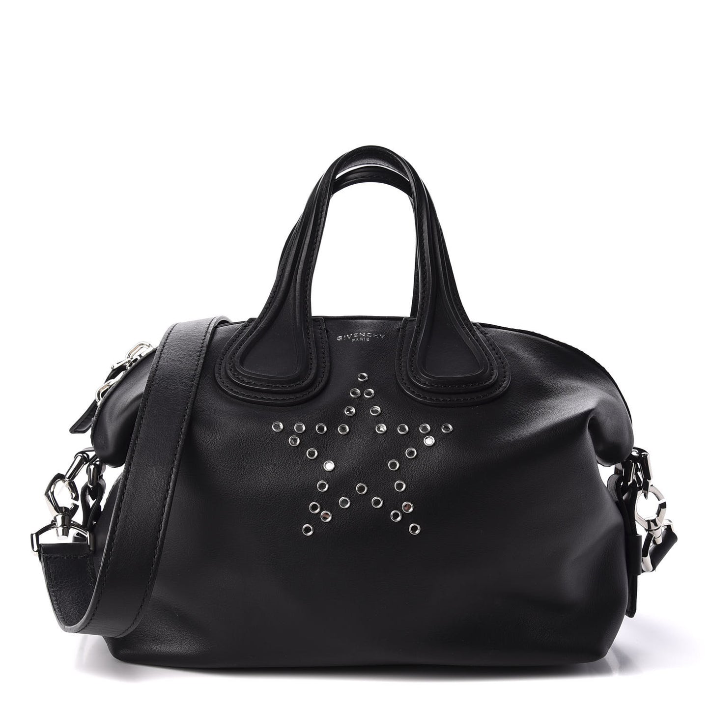 Calfskin Star Embellished Small Nightingale Black