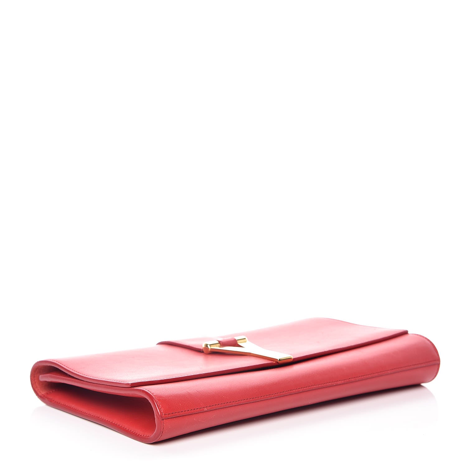 Saint Laurent Calfskin Classic Y Ligne Clutch Red 4 of 17