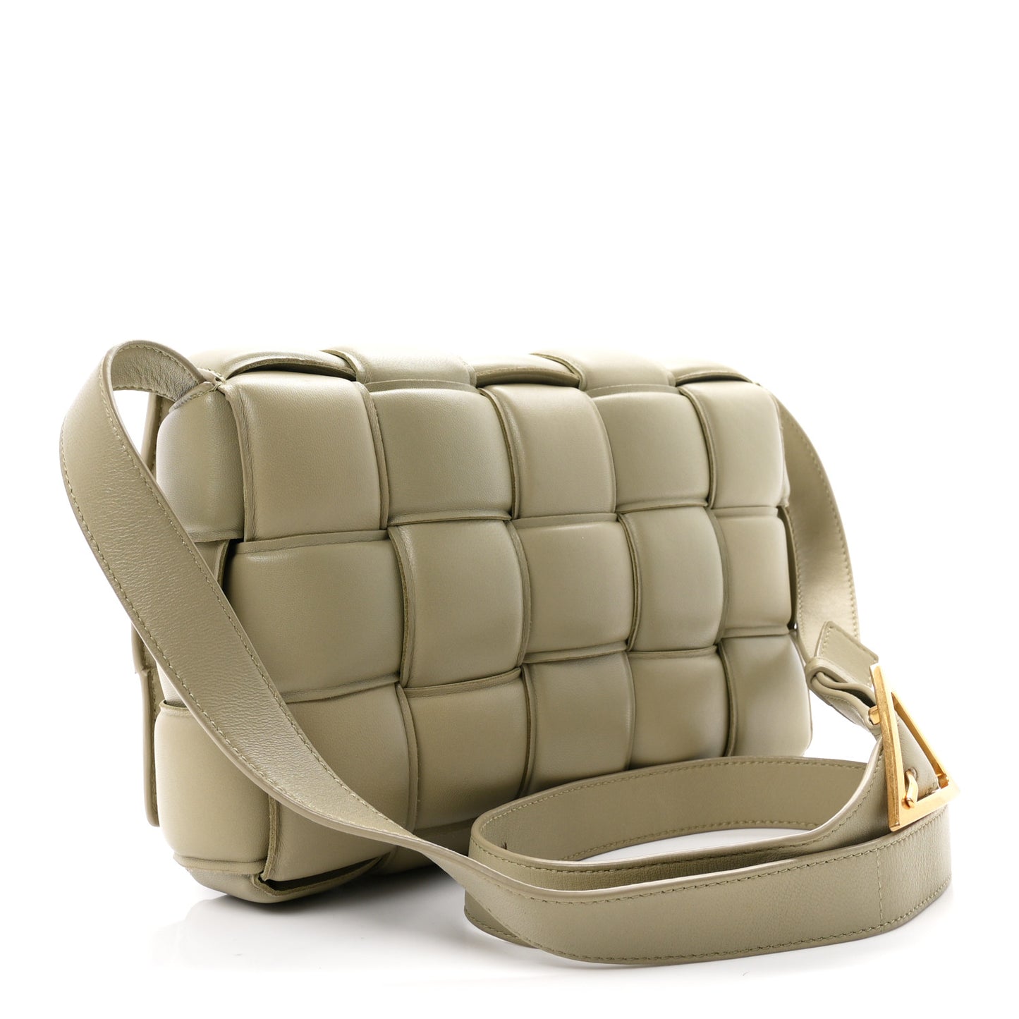 Nappa Maxi Intrecciato Padded Cassette Crossbody Bag Travertine