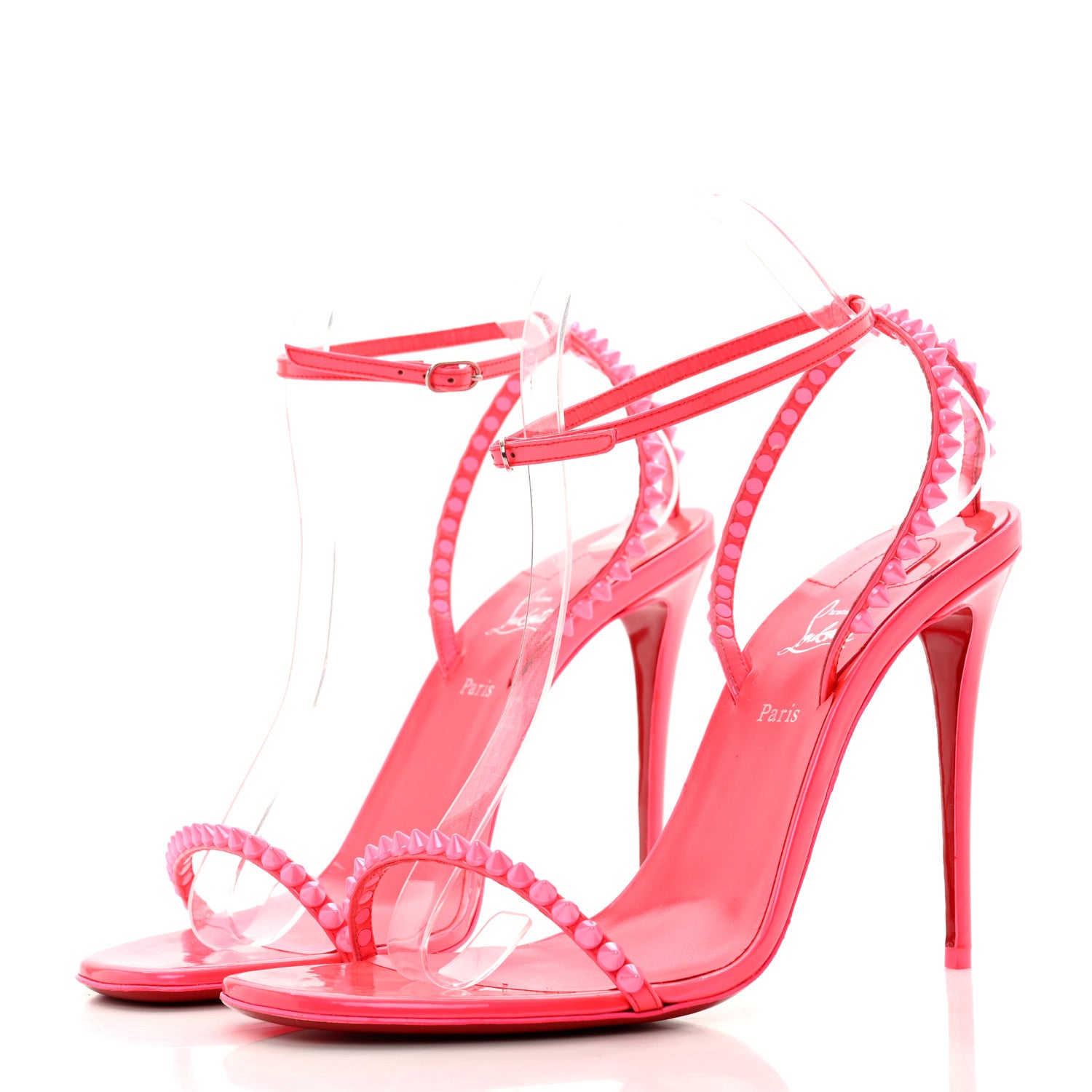 Christian Louboutin Kid Laminato So Me 100 Sandals 40.5 Pink 3 of 7