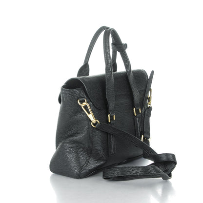 3.1 Phillip Lim 3.1 Textured Calfskin Medium Pashli Satchel Black 3 of 8