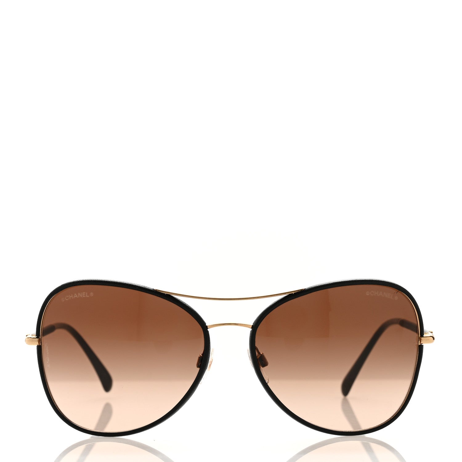 Chanel Metal Lambskin Pilot Fall Sunglasses 4227-Q Black 2 of 7