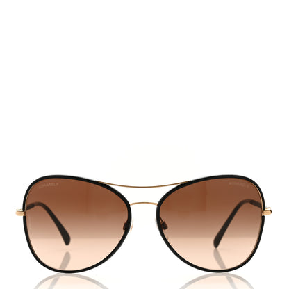Chanel Metal Lambskin Pilot Fall Sunglasses 4227-Q Black 2 of 7