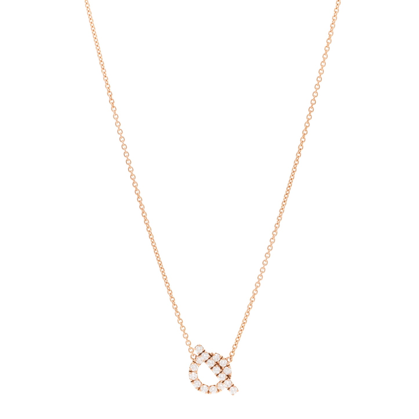18K Rose Gold Diamond Finesse Pendant Necklace