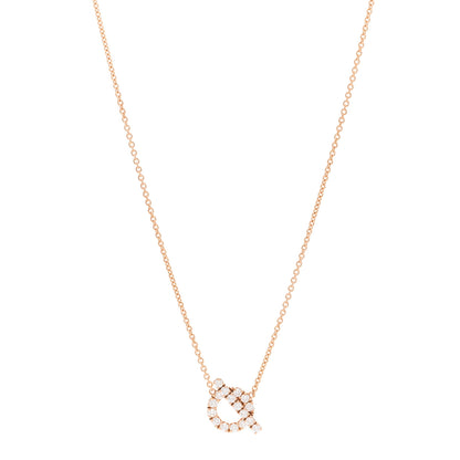 Hermes 18K Rose Gold Diamond Finesse Pendant Necklace 1 of 5