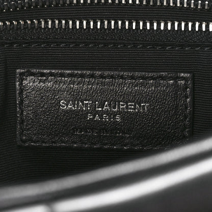 Saint Laurent Lambskin Quilted Medium Loulou Puffer Monogram Chain Satchel Black 7 of 12