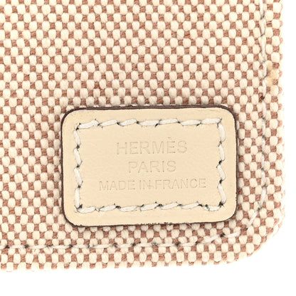 Hermes Military Toile Canvas Swift Steeple 28 Bag Ecru Gold 6 of 11